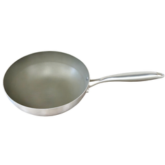 STAINLESS STEEL WOK  DOUBLE SIDES WITH  TITANIUM COATING  CUT EDGE