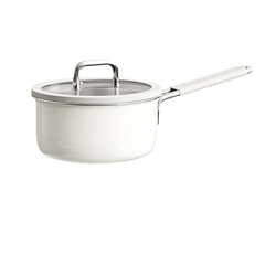SAUCEPAN WITH WHITE CERAMIC COATING WITH LID