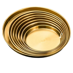 SS round tray(Vintage gold)
