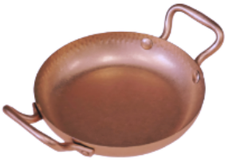 Deep Serving Plate with handles vintage copper with golden handle 铜色锅身