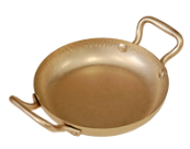 Deep Serving Plate with handles vintage copper with golden handle 金色锅身